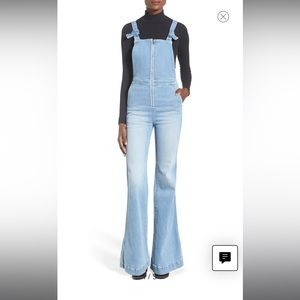 ROLLAS’S east coast front zip flare overalls